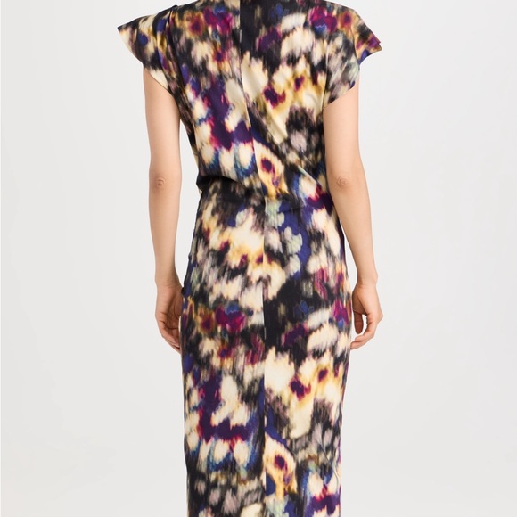 Brand New - MARANT ÉTOILE: Nadela asymmetric gathered cotton midi dress - Picture 4 of 7